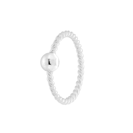 Nasenpiercing-Ring Torchon Ø 8 mm mit Pallina aus Silber 925 - MeinSchmuckShop
