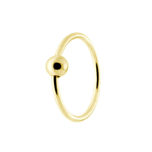 Nasenpiercing-Ring, Ø 8 mm, mit Kugel aus Silber 925, vergoldet - MeinSchmuckShop
