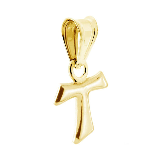 Tao-Kreuz Anhänger 16 mm aus Silber 925, Silber 925-Galvanik Gold - MeinSchmuckShop