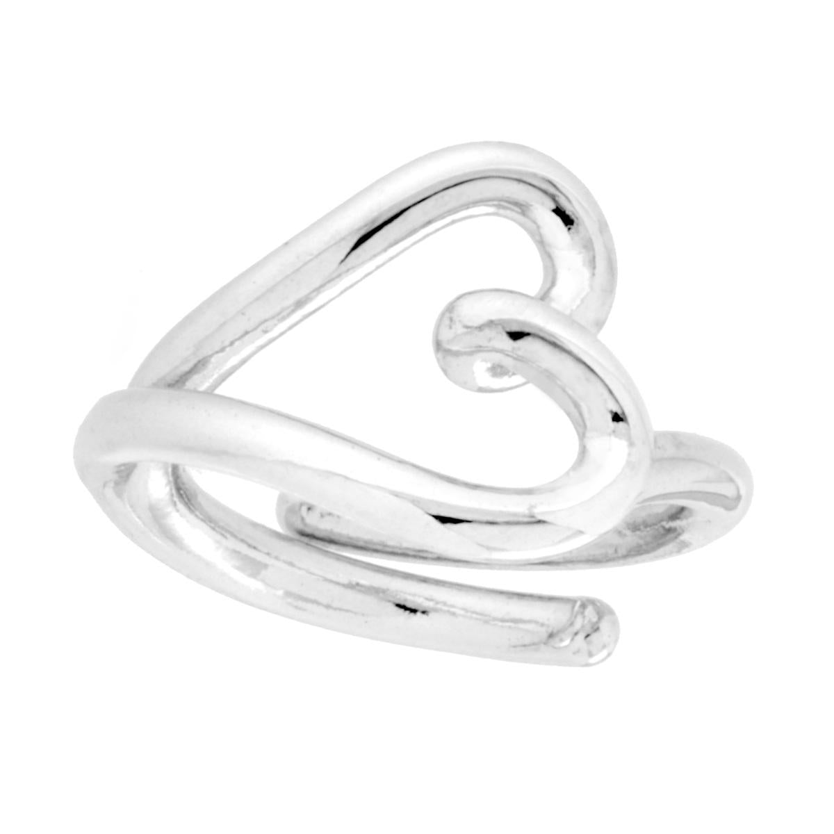 Ring aus Liebesfaden mit Herzform, aus Silber 925, rhodiniert (galvanisch). - MeinSchmuckShop