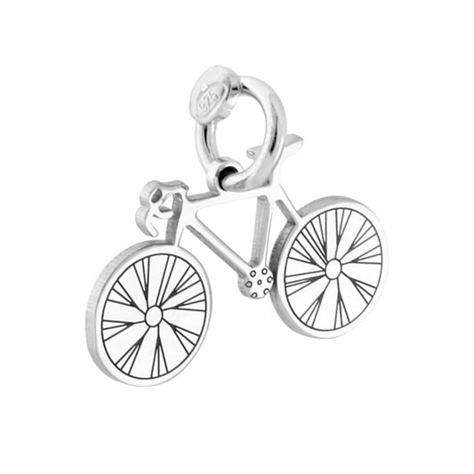 Anhänger Fahrrad aus 925er Silber, rhodiniert - MeinSchmuckShop