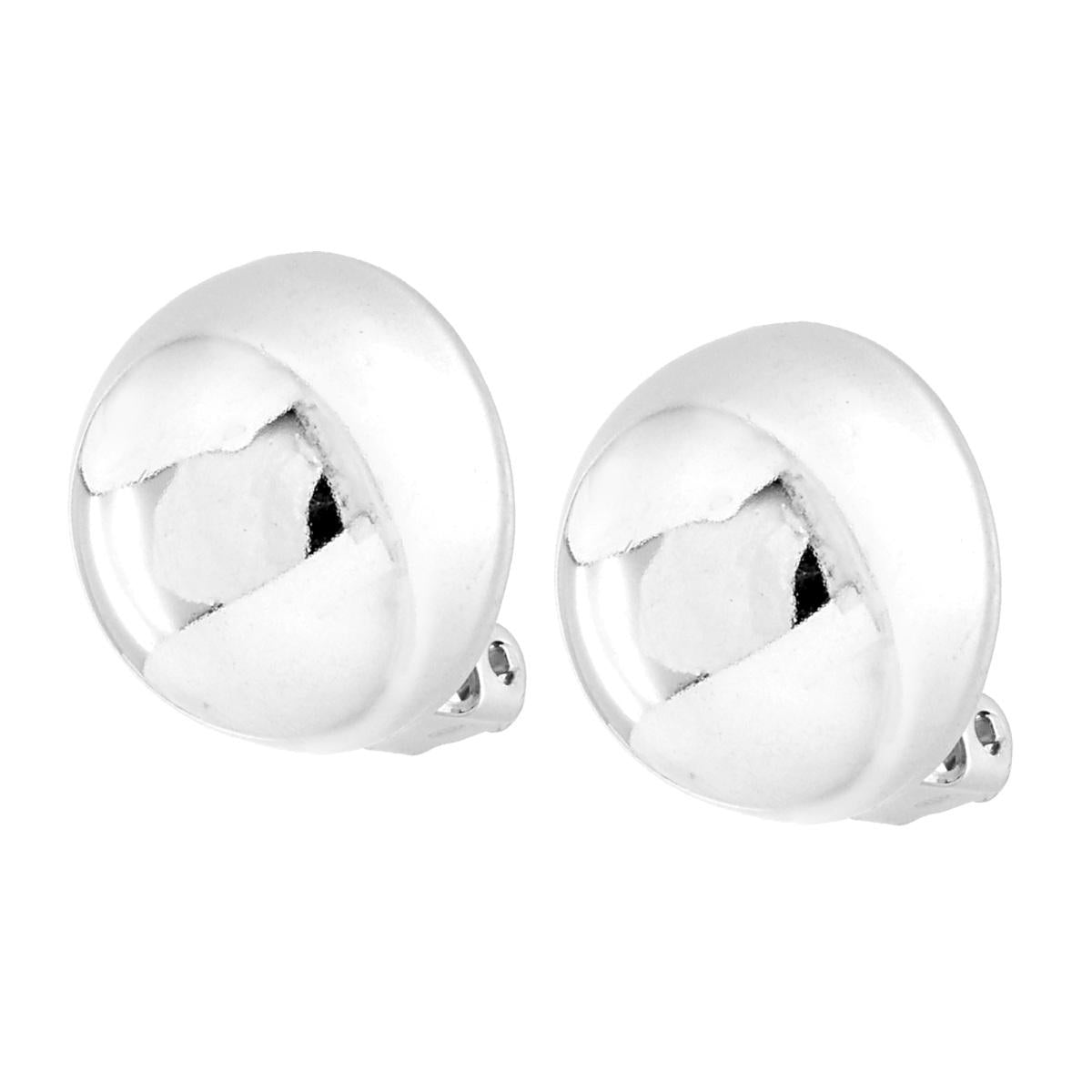 Ohrclips Halbkugel 19 mm aus Sterlingsilber (925), Rhodium galvanisch beschichtet - MeinSchmuckShop
