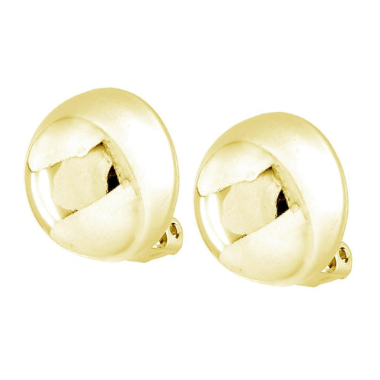 Ohrringe Clips Halbkugel 19 mm aus Silber 925 vergoldet - MeinSchmuckShop