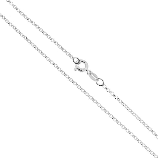 Diamantierte Rolo-Kette 0,25 Querschnitt 1,7 mm, Länge 50 cm, Silber 925, rhodiniert (galvanisch). - MeinSchmuckShop