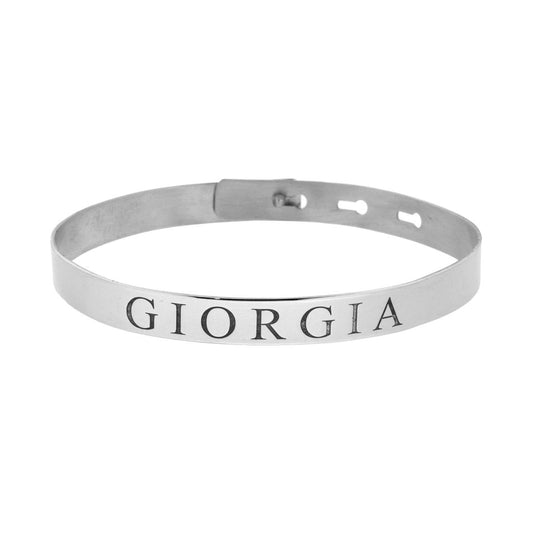 Sklavenarmband, glatt, 7 mm, mit eingraviertem Namen GIORGIA, Schnappverschluss, aus 925er SilbergRhodi... wait.

Oops. Let's correct.

Final: Sklavenarmband, glatt, 7 mm, mit eingraviertem Namen GIORGIA, Schnappverschluss, aus 925er Silber, rhodiniert. - MeinSchmuckShop