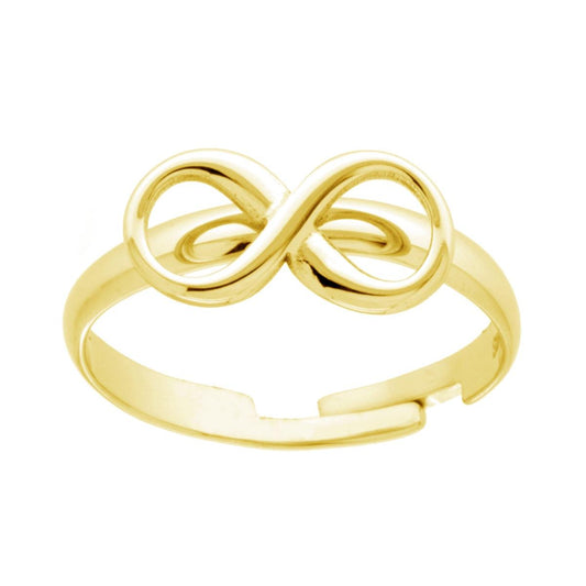 Ring mit Unendlichkeitszeichen aus Stahl in Goldfarbe. - MeinSchmuckShop