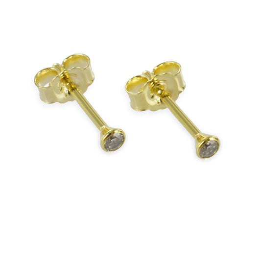 Ohrstecker mit Zirkonia 2mm - Gold 333/000