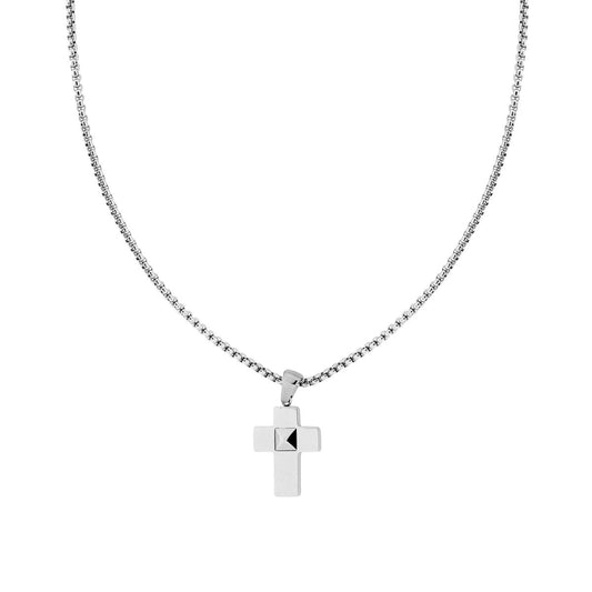 Venezianerkette Rund mit Knopfkreuz aus Stahl - MeinSchmuckShop