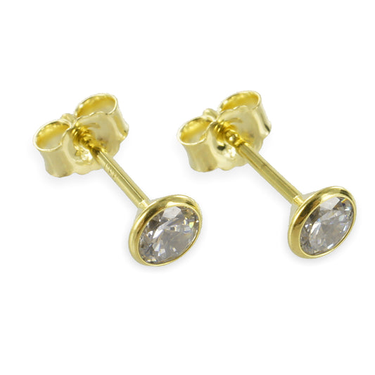 Ohrstecker mit Zirkonia 5mm - Gold 333/000