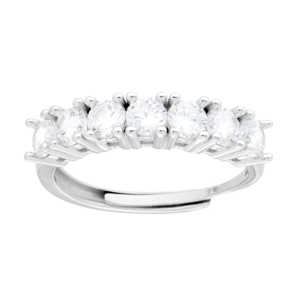 Veretta-Ring mit weißen Cubic Zirconia, 4 mm, Silber 925, rhodiniert - MeinSchmuckShop