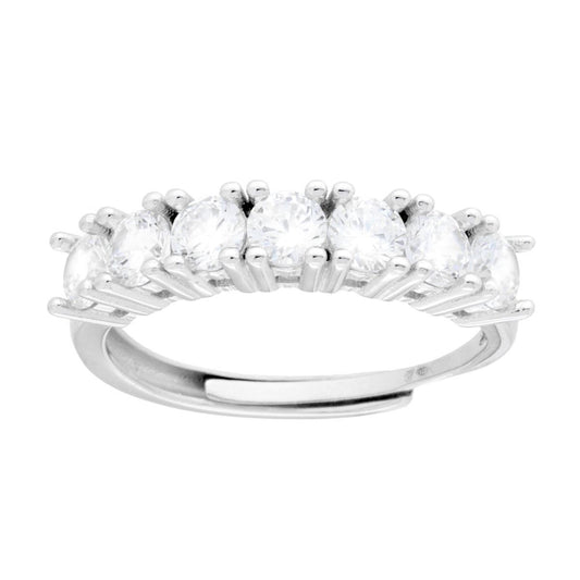 Veretta-Ring mit weißen Cubic Zirconia, 4 mm, Silber 925, rhodiniert - MeinSchmuckShop