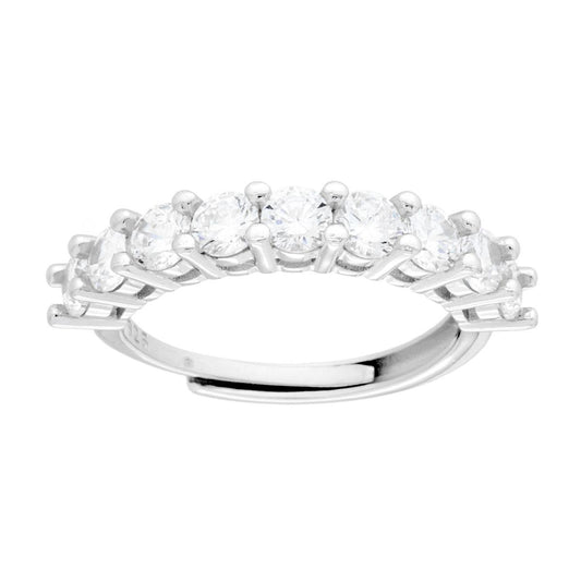 Veretta-Ring mit weißen Cubic Zirconia, 3,5 mm, aus Argento 925, rhodiniert - MeinSchmuckShop