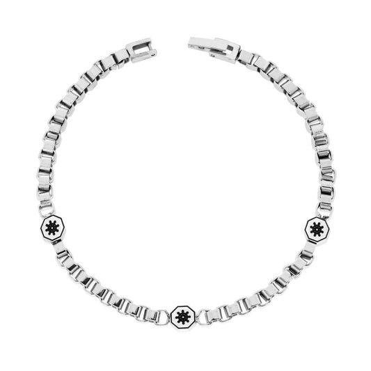 Venezianisches Gliederarmband mit Anker aus Stahl - MeinSchmuckShop