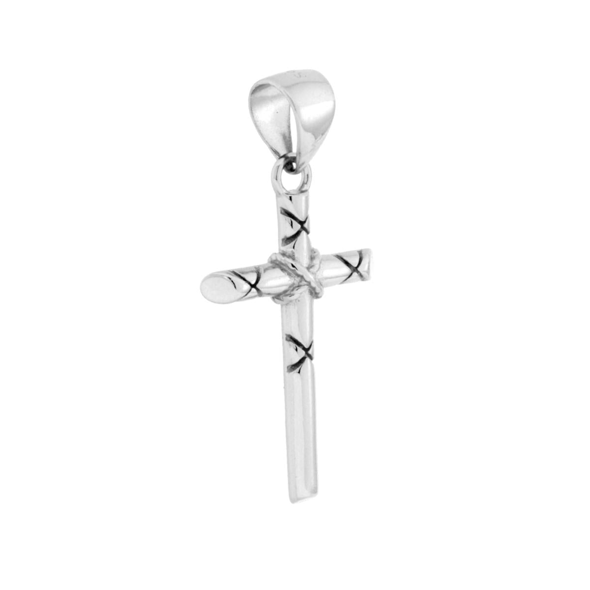 Anhänger Kreuz aus 925er Silber, galvanisch rhodiniert. - MeinSchmuckShop
