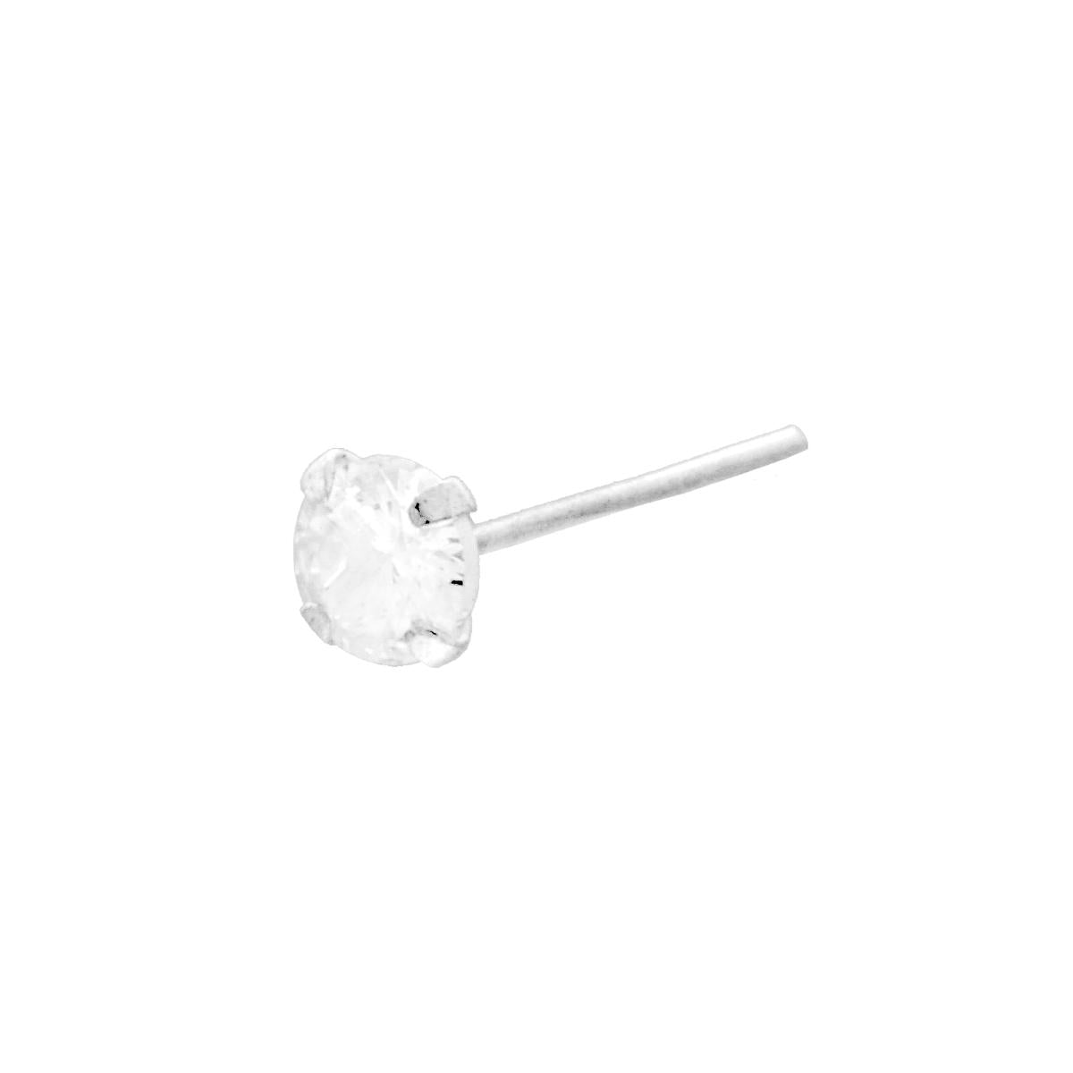 Nasenpiercing Nadel-Punkt Licht Cubic Zirconia Weiß 3 mm aus Silber 925 - MeinSchmuckShop