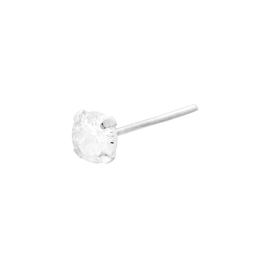 Nasenpiercing Nadel-Punkt Licht Cubic Zirconia Weiß 3 mm aus Silber 925 - MeinSchmuckShop