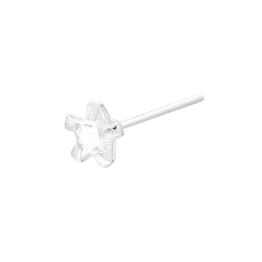 Nasenpiercing Stift Stern 3,3 mm mit Cubic Zirconia Weiß aus 925er Silber - MeinSchmuckShop