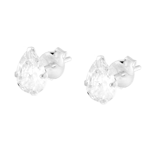 Ohrringe Punto Luce Tropfenform mit weißen Cubic Zirconia aus 925er Silber - MeinSchmuckShop