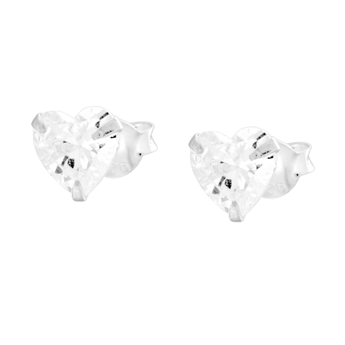 Ohrringe Punto Luce Herz Cubic Zirconia Weiß in 925er Silber - MeinSchmuckShop