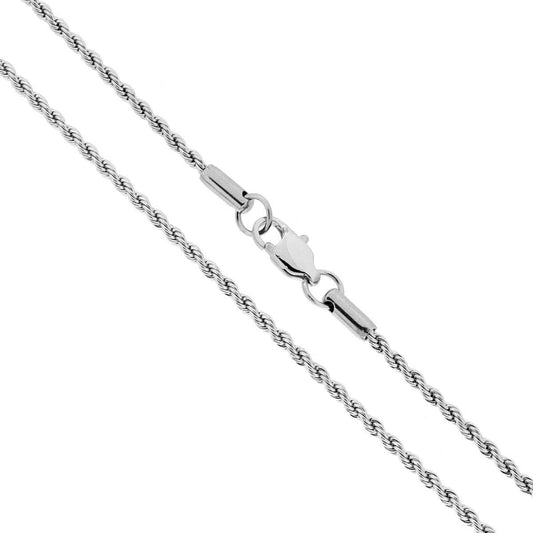 Kette diamantierte Schnur, Querschnitt 2 mm, Länge 60 cm, aus Stahl - MeinSchmuckShop