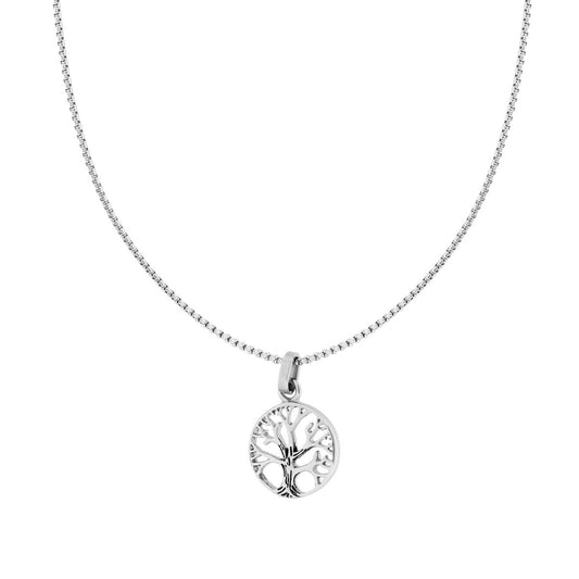 Runde venezianische Kette mit dem Baum des Lebens aus Edelstahl - MeinSchmuckShop