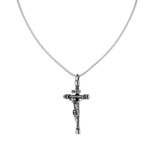 Venezianerkette Rundkette mit Kreuz und Jesus Christus aus Edelstahl. - MeinSchmuckShop