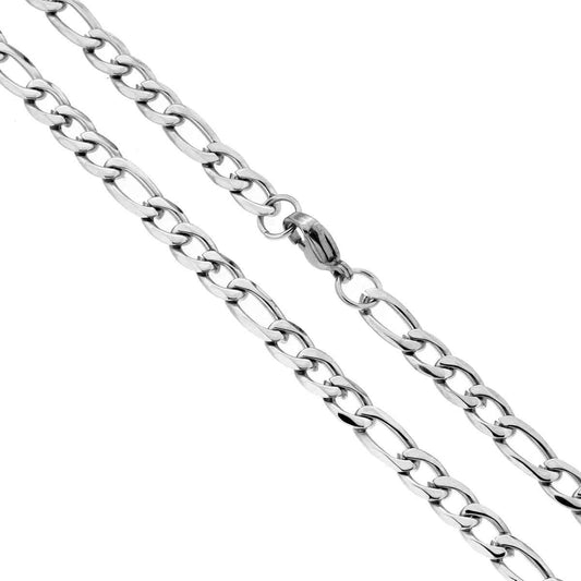 Figaro-Kette abwechselnd 3+1, Querschnitt 5 mm, Länge 60 cm, aus Stahl. - MeinSchmuckShop