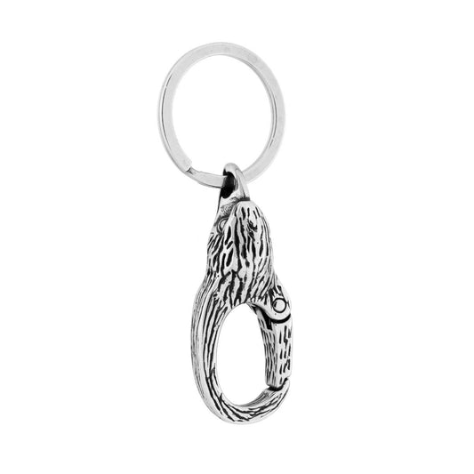 Schlüsselanhänger für Herren und Damen mit Ring, Adler-Karabiner aus brüniertem Stahl - MeinSchmuckShop
