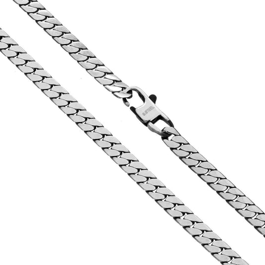 Kette Kette Grumetta Flacher Querschnitt 4,5 mm Länge 60 cm aus Stahl - MeinSchmuckShop