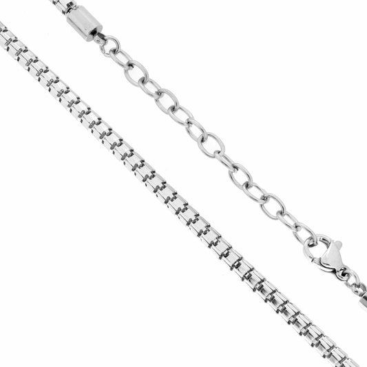Mäuseschwanzkette Querschnitt 3,2 mm Länge 50+5 cm aus Stahl - MeinSchmuckShop