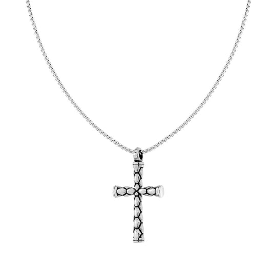 Venezianische Rundkette mit Kreuz aus Stahl - MeinSchmuckShop