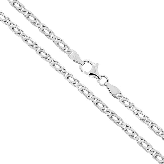 Kette Partridge-Auge Diamantiert 0,80 mm Querschnitt 3,1 mm Länge 60 cm in Silber 925 Rhodiobeschichtung - MeinSchmuckShop