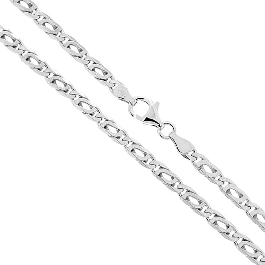 Kette Partridge-Auge diamantiert, 100 Glieder, 4 mm, Länge 60 cm, aus Silber 925 rhodiniert - MeinSchmuckShop
