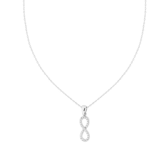Kette Forzatina Diamantiert Unendlich mit weißen Cubic Zirconia in Silber 925 rhodiniert. - MeinSchmuckShop