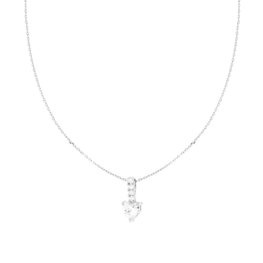 Kette Forzatina diamantiert, mit Tennis-Bar, Lichtpunkt, Herz und weiße Cubic Zirconia, aus 925er Silber rhodiniert - MeinSchmuckShop