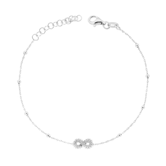 Armband Kette Forzatina diamantiert mit Unendlichkeit palladiert, Silber 925 galvanisch rhodiniert - MeinSchmuckShop
