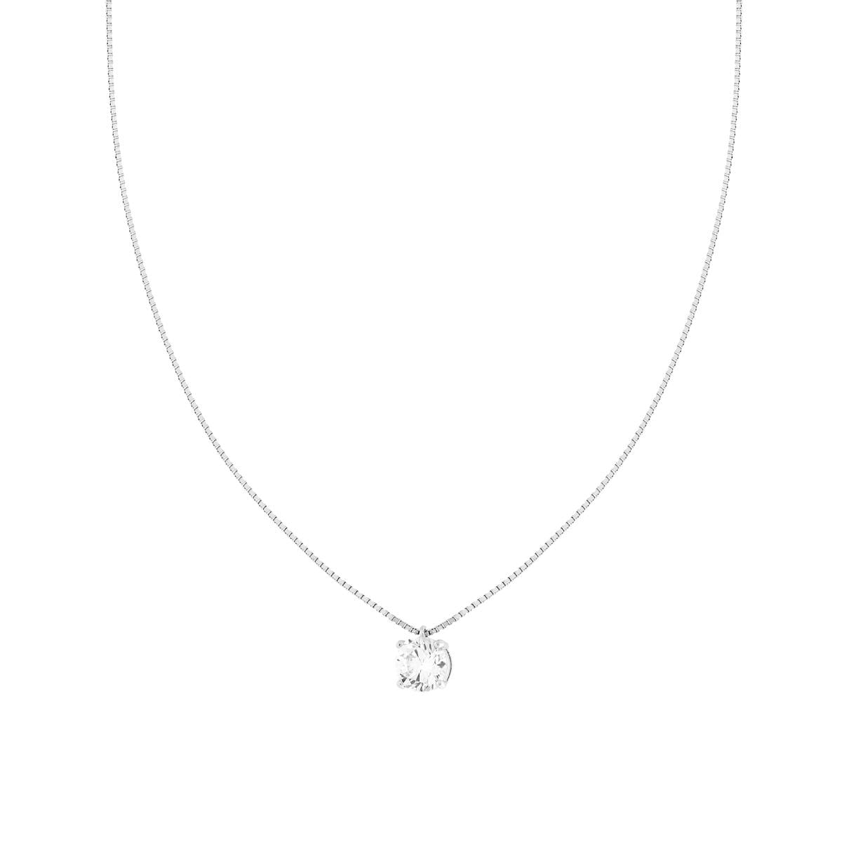 Venezianische Kette, diamantiert, mit Lichtpunkt, Cubic Zirconia, Weiß, 7 mm, Silber 925, rhodiniert galvanisch - MeinSchmuckShop