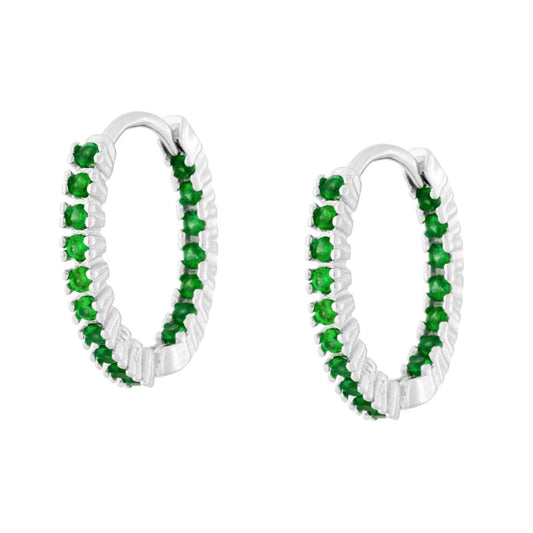 Ohrring mit Cubic Zirconia Smaragdgrün in Silber 925 rhodiniert - MeinSchmuckShop