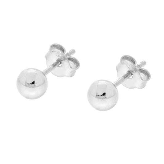 Ohrstecker Kugel 5 mm in Silber 925 rhodiniert galvanisch - MeinSchmuckShop