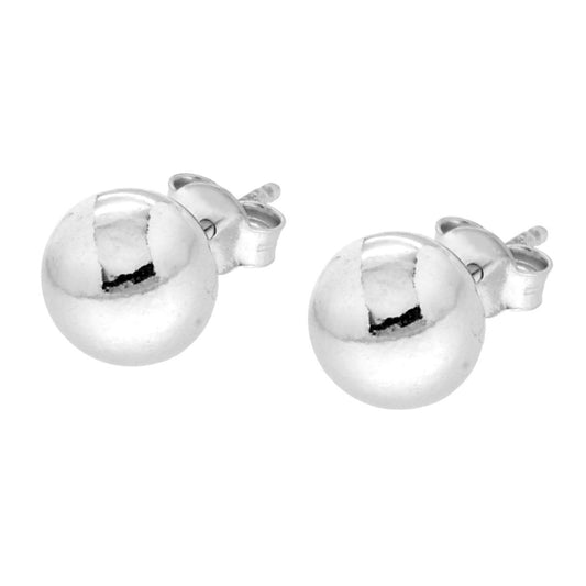 Ohrringe Kugel 8 mm aus Silber 925 rhodiniert galvanisch - MeinSchmuckShop