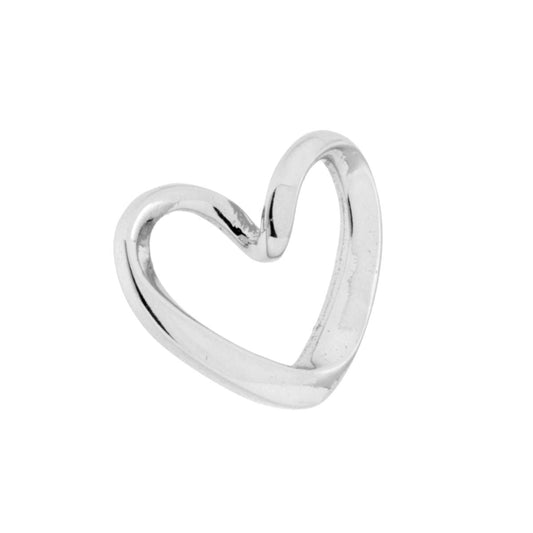 Herzanhänger mit Band aus Silber 925, galvanisch Rhodium - MeinSchmuckShop