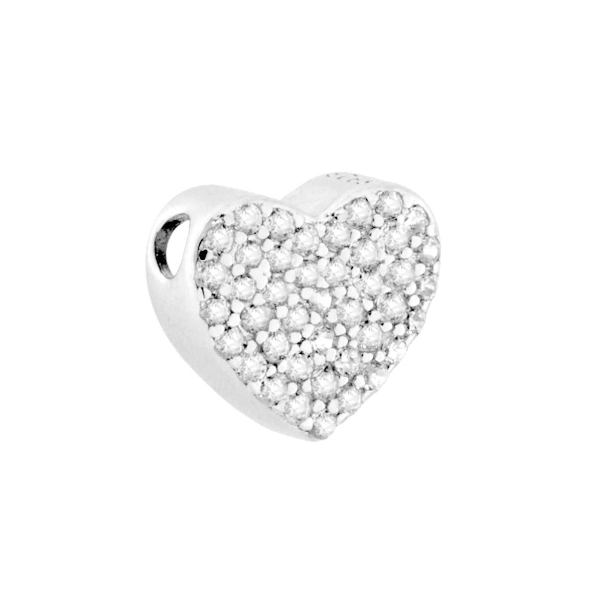 Herzanhänger mit weißen Kubikzirkonien in Sterlingsilber 925 rhodiniert - MeinSchmuckShop