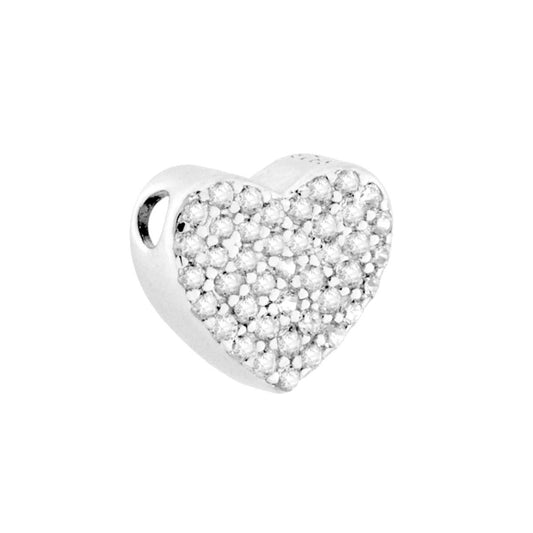 Herzanhänger mit weißen Kubikzirkonien in Sterlingsilber 925 rhodiniert - MeinSchmuckShop