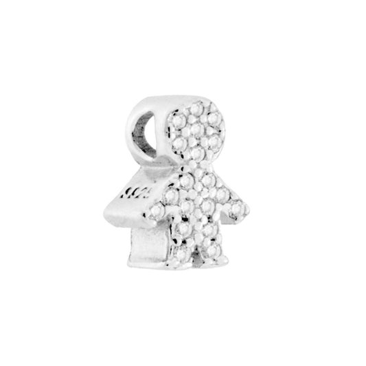 Baby-Anhänger mit weißen Cubic-Zirkonien im 925er Silber, rhodiniert - MeinSchmuckShop