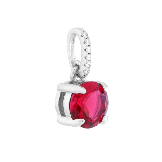 Anhänger Lichtpunkt Rubinrot mit weißen Cubic Zirconia aus 925er Silber rhodiniert - MeinSchmuckShop