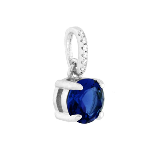 Anhänger Punto Luce Blau Saphir mit weißen Cubic Zirconia, aus 925er Silber rhodiniert - MeinSchmuckShop