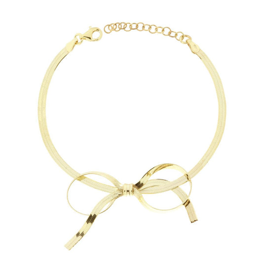 Magik-Kettenarmband mit Schleife aus 925er Silber, galvanisch Gold - MeinSchmuckShop