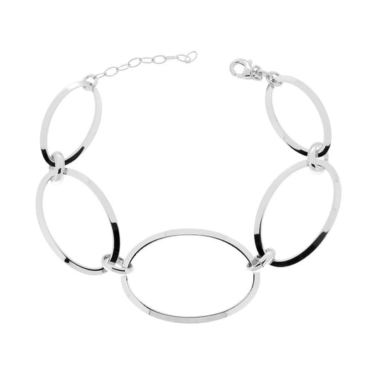 Armband mit ovalen Gliedern aus Silber 925, rhodiniert. - MeinSchmuckShop