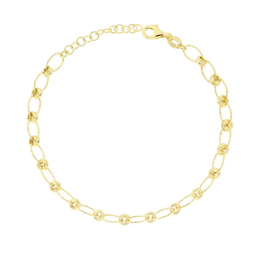 Ovales Diamant-Kettenarmband aus 925er Silber mit Goldgalvanisierung - MeinSchmuckShop
