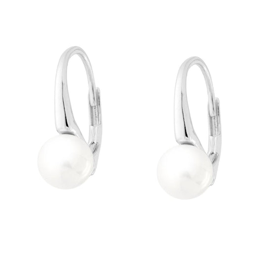 Ohrstecker Monachella Perle 6 mm in Silber 925 Rhodium-Galvanik - MeinSchmuckShop
